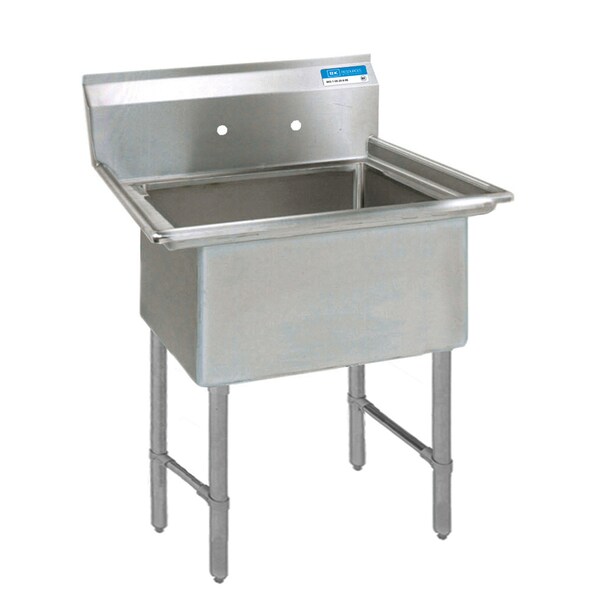 Bk Resources One Compartment Sink 16 Gauge 16 in x 20 in, 1, 2, Free Standing, Stainless Steel BKS6-1-1620-14S - main